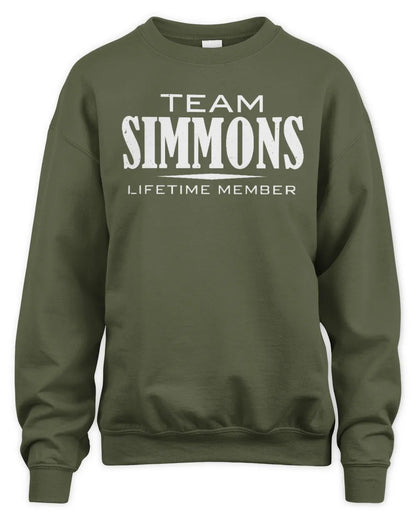 SIMMONS BL62-K4-128 - Personalized “Team NAME Lifetime Member” - Unisex Sweatshirt - Military Green