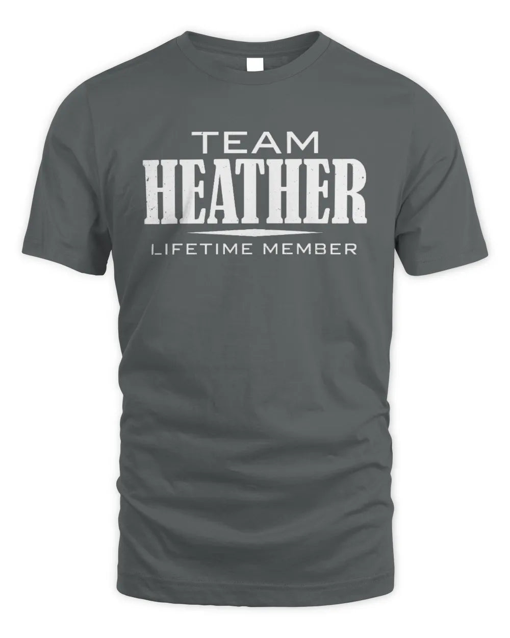 HEATHER BL62-K4-128 - Personalized “Team NAME Lifetime Member” - Unisex Standard T-Shirt - Charcoal