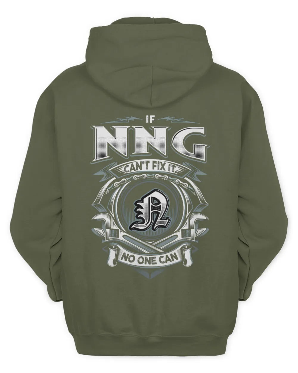 NNG AP81-K4-626 - Personalized Ahmed Quote Apparel “If Ahmed Can't Fix It, No One Can” - Unisex Hoodie - Military Green