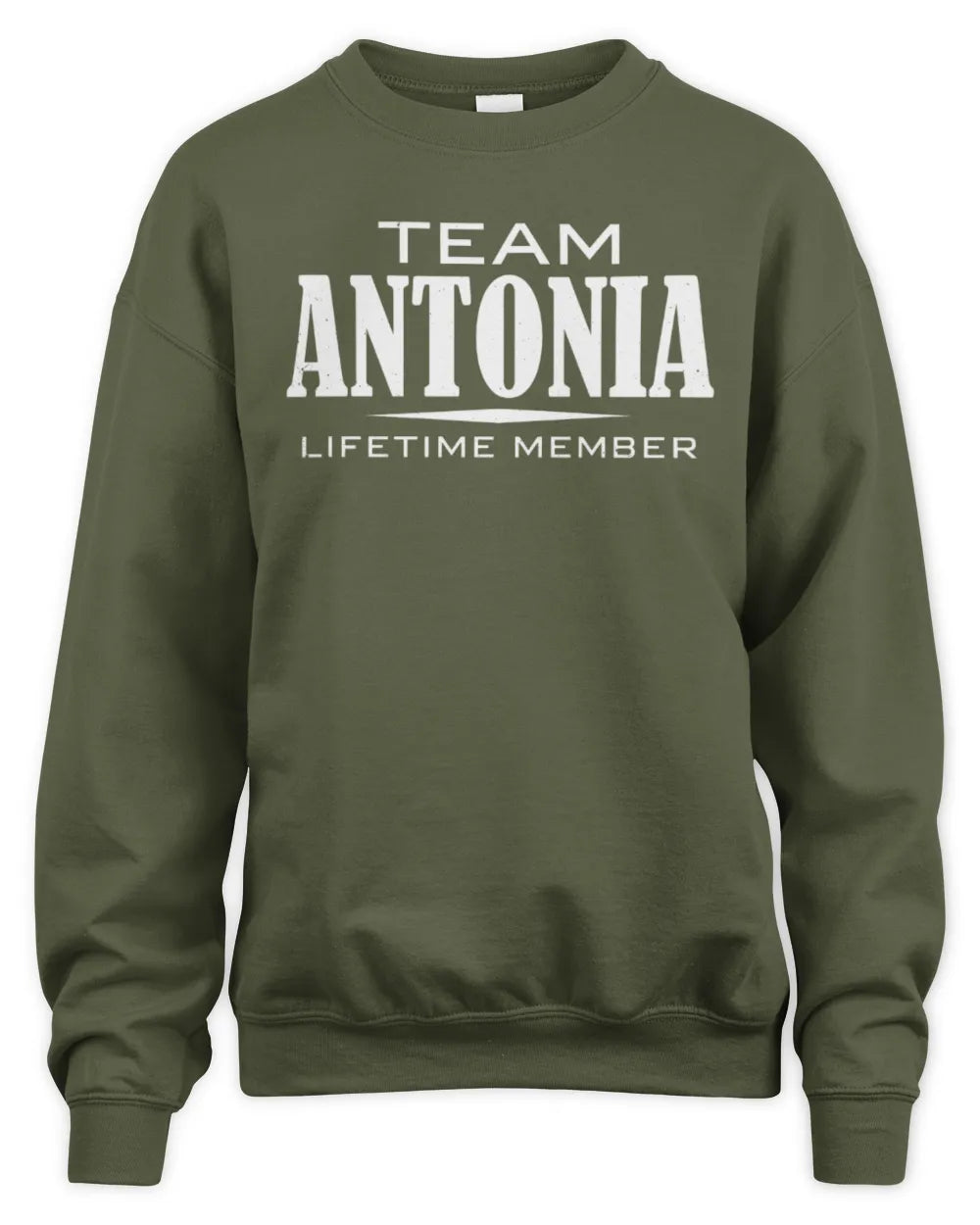 ANTONIA BL62-K4-128 - Personalized “Team NAME Lifetime Member” - Unisex Sweatshirt - Military Green