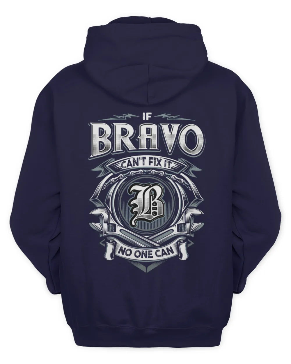 BRAVO AP81-K4-626 - Personalized Ahmed Quote Apparel “If Ahmed Can't Fix It, No One Can” - Unisex Hoodie - Navy