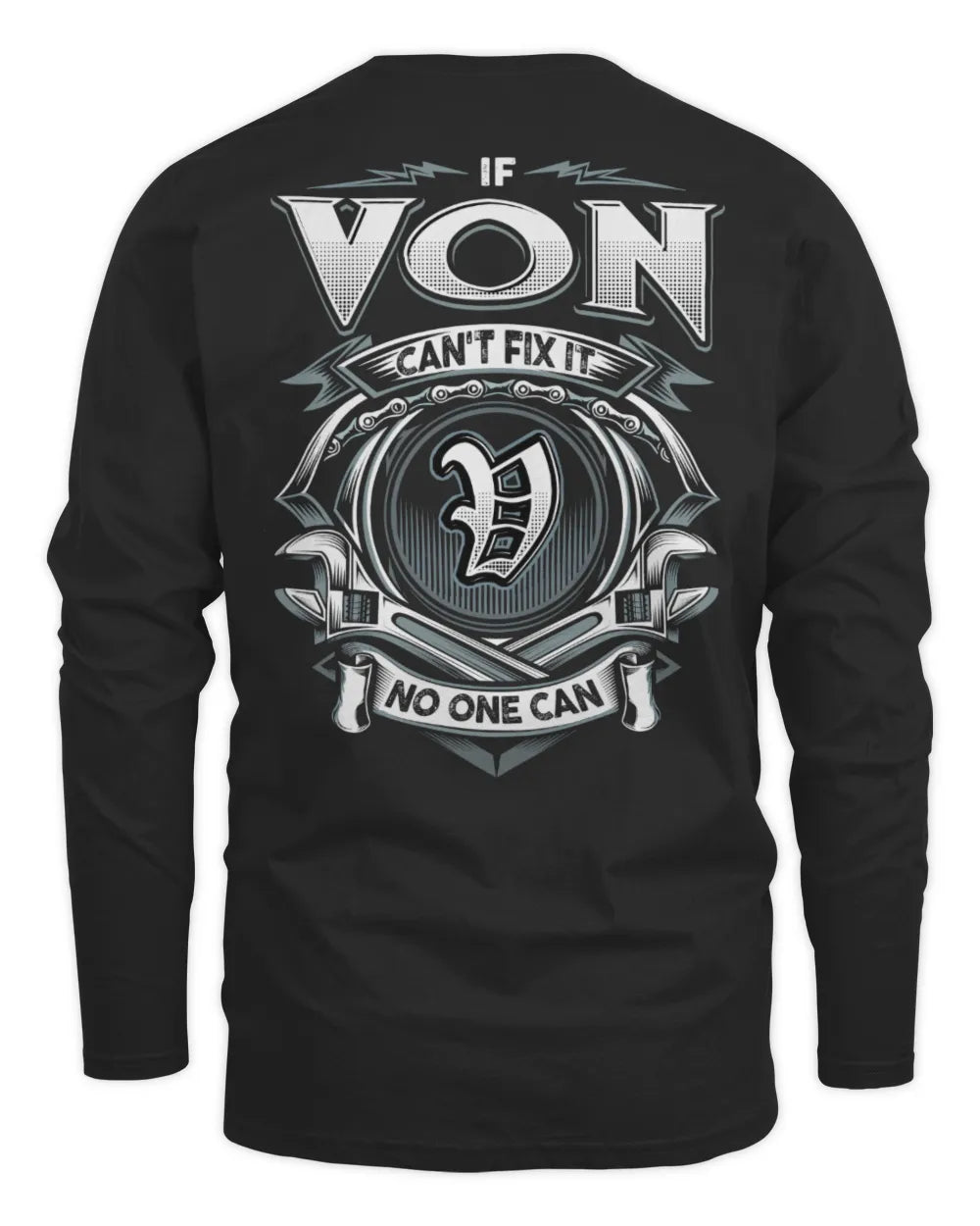 VON AP81-K4-626 - Personalized Ahmed Quote Apparel “If Ahmed Can't Fix It, No One Can” - Men's Long Sleeved T-Shirt - Black