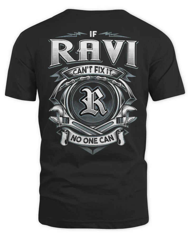RAVI AP81-K4-626 - Personalized Ahmed Quote Apparel “If Ahmed Can't Fix It, No One Can” - Unisex Standard T-Shirt - Black