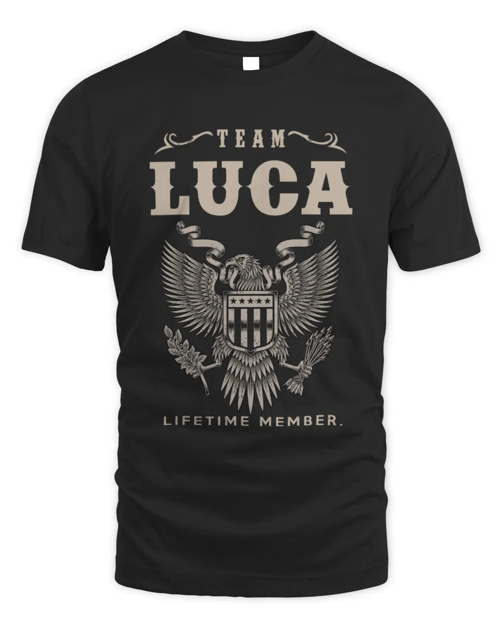 LUCA TP06-K82 – Personalized Classic Style Apparel “Team NAME Lifetime Member” - Unisex Standard T-Shirt - Black