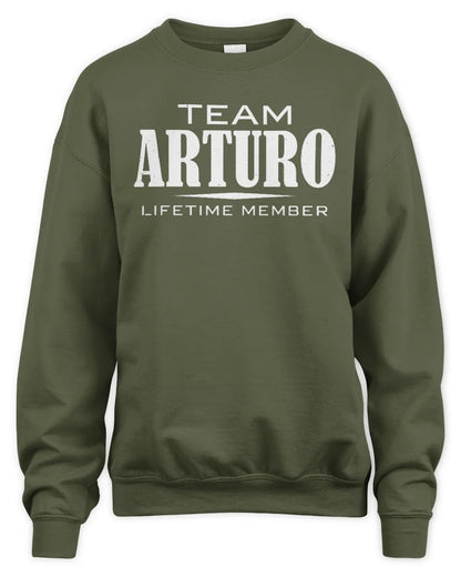 ARTURO BL62-K4-128 - Personalized “Team NAME Lifetime Member” - Unisex Sweatshirt - Military Green