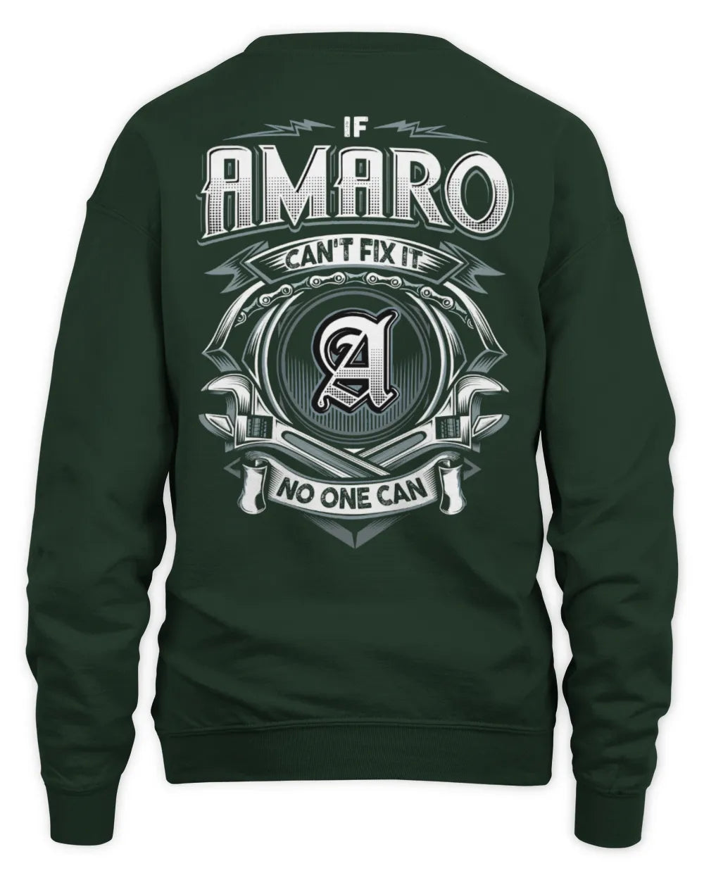 AMARO AP81-K4-626 - Personalized Ahmed Quote Apparel “If Ahmed Can't Fix It, No One Can” - Unisex Sweatshirt - Forest Green