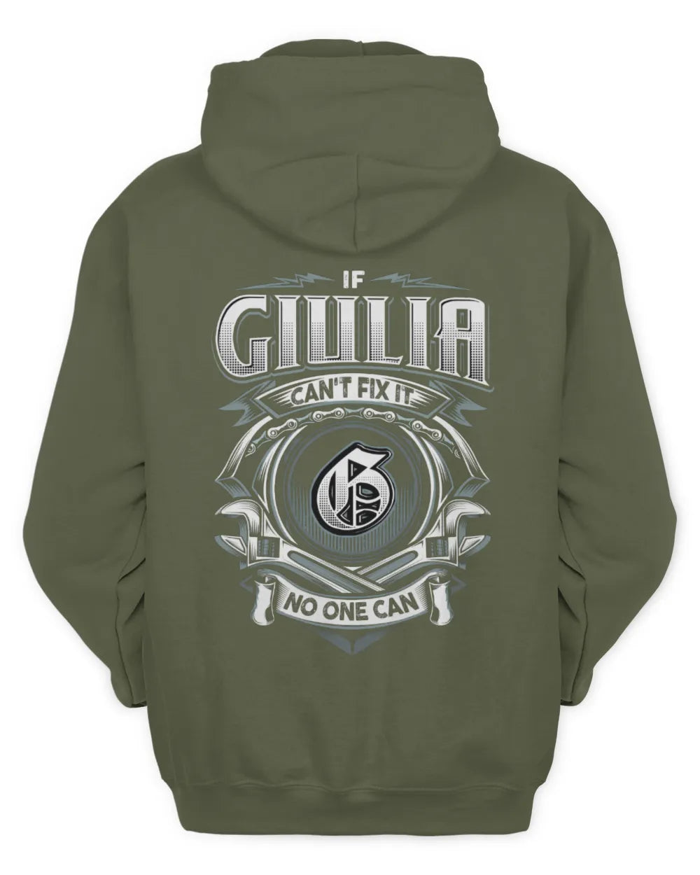 GIULIA AP81-K4-626 - Personalized Ahmed Quote Apparel “If Ahmed Can't Fix It, No One Can” - Unisex Hoodie - Military Green
