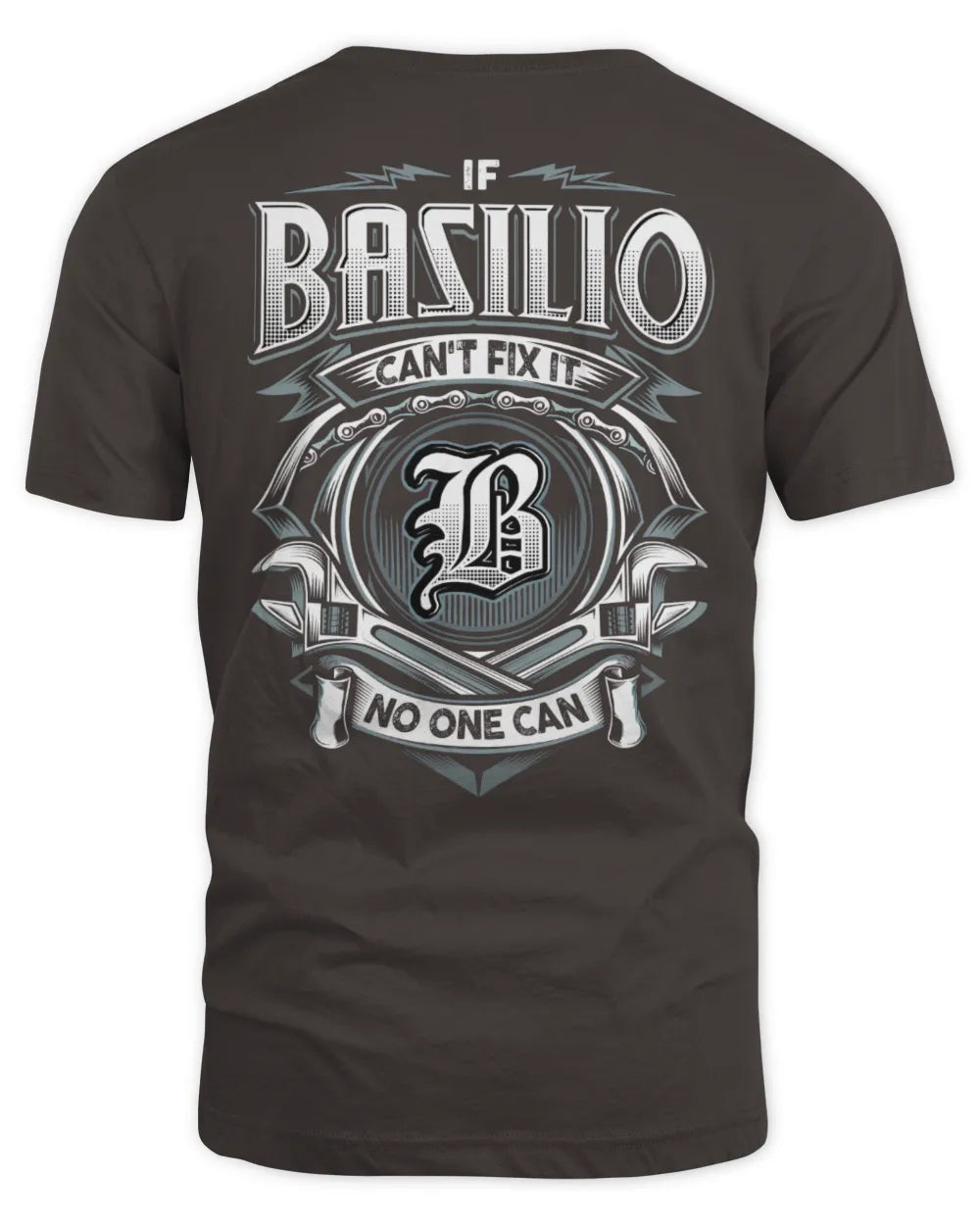 BASILIO AP81-K4-626 - Personalized Ahmed Quote Apparel “If Ahmed Can't Fix It, No One Can” - Unisex Standard T-Shirt - Dark Chocolate