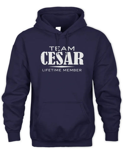 CESAR BL62-K4-128 - Personalized “Team NAME Lifetime Member” - Unisex Hoodie - Navy