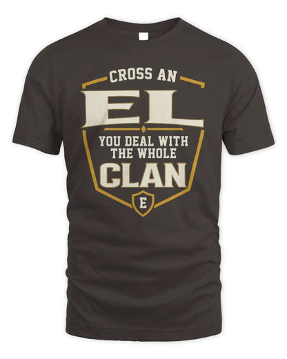 EL NT1-K008 Cross A/An NAME, You Deal With the Whole Clan | Personalized Vintage T-Shirt - Unisex Standard T-Shirt - Dark Chocolate