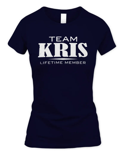 KRIS BL62-K4-128 - Personalized “Team NAME Lifetime Member” - Women's Standard T-Shirt - Navy