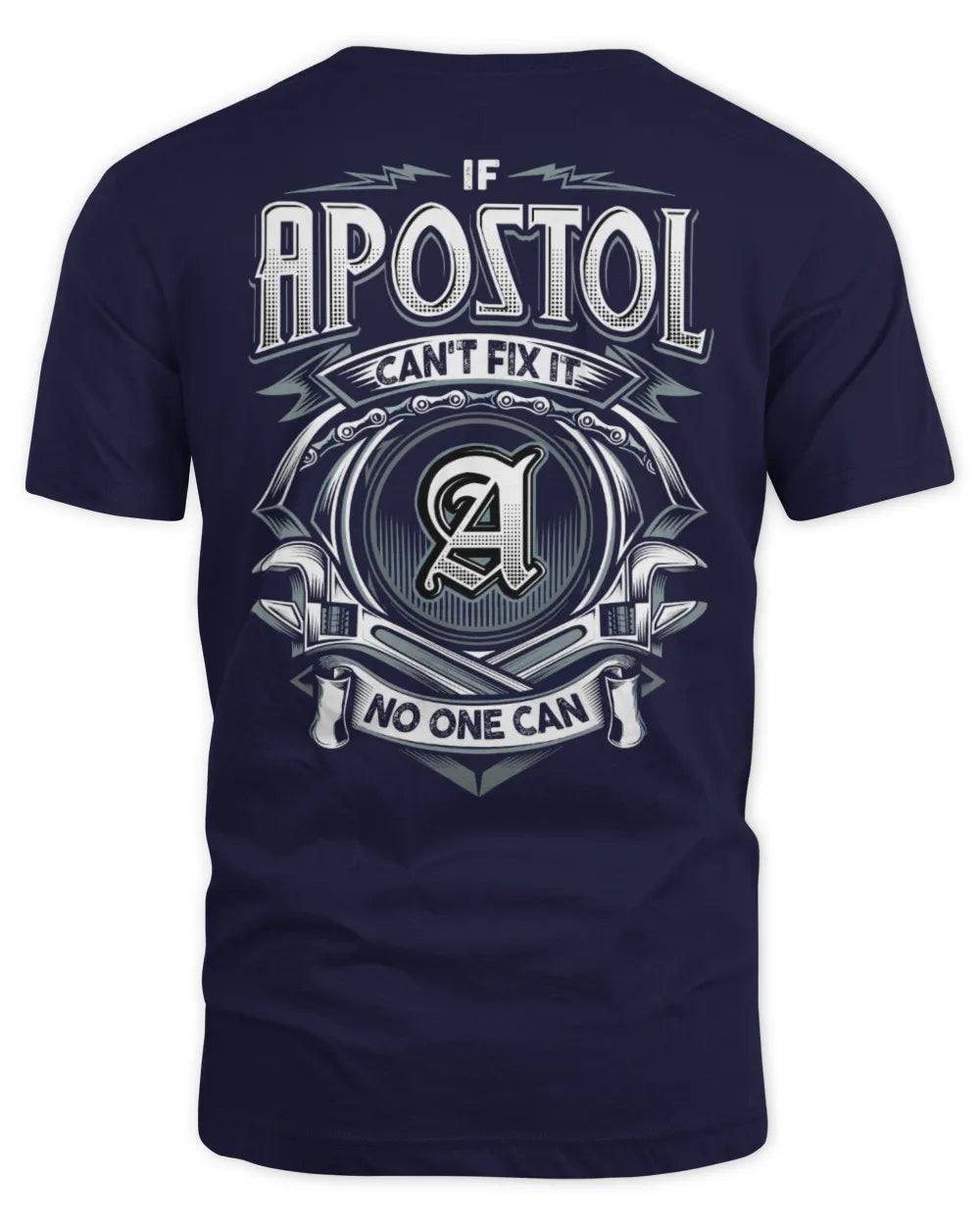 APOSTOL AP81-K4-626 - Personalized Ahmed Quote Apparel “If Ahmed Can't Fix It, No One Can” - Unisex Standard T-Shirt - Navy