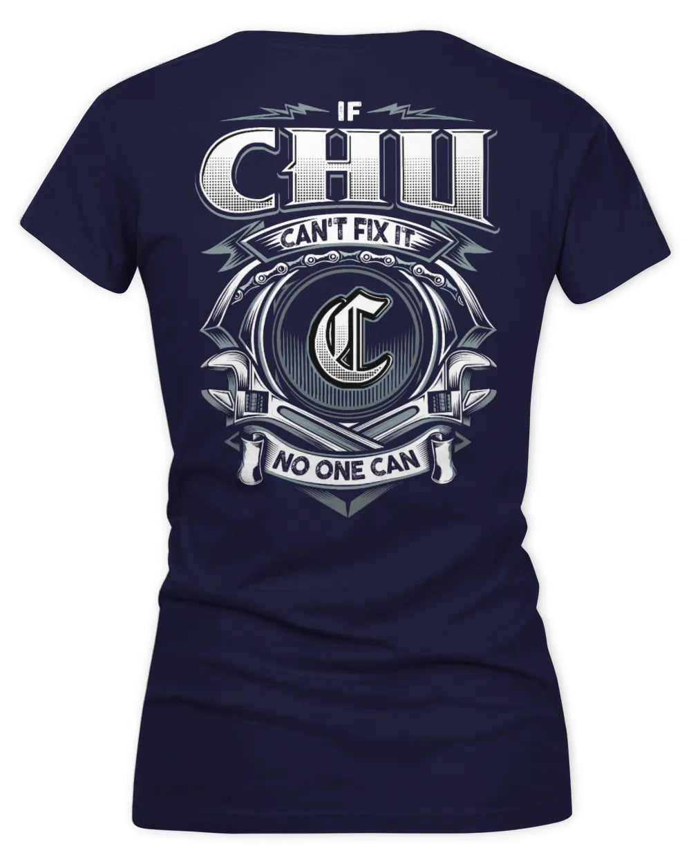 CHU AP81-K4-626 - Personalized Ahmed Quote Apparel “If Ahmed Can't Fix It, No One Can” - Women's V-Neck T-Shirt - Navy