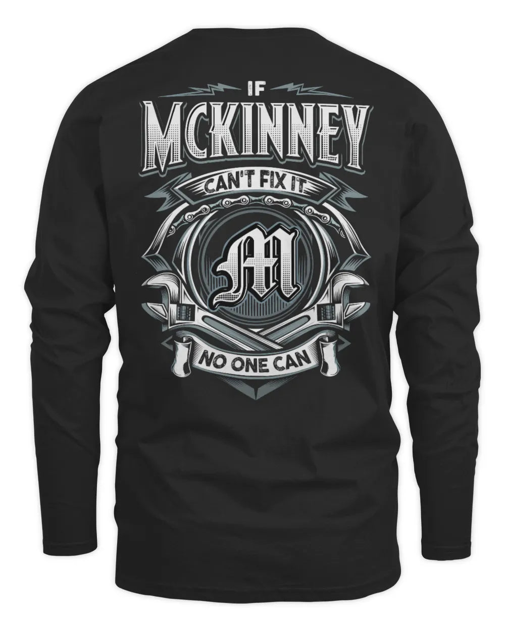 MCKINNEY AP81-K4-626 - Personalized Ahmed Quote Apparel “If Ahmed Can't Fix It, No One Can” - Men's Long Sleeved T-Shirt - Black