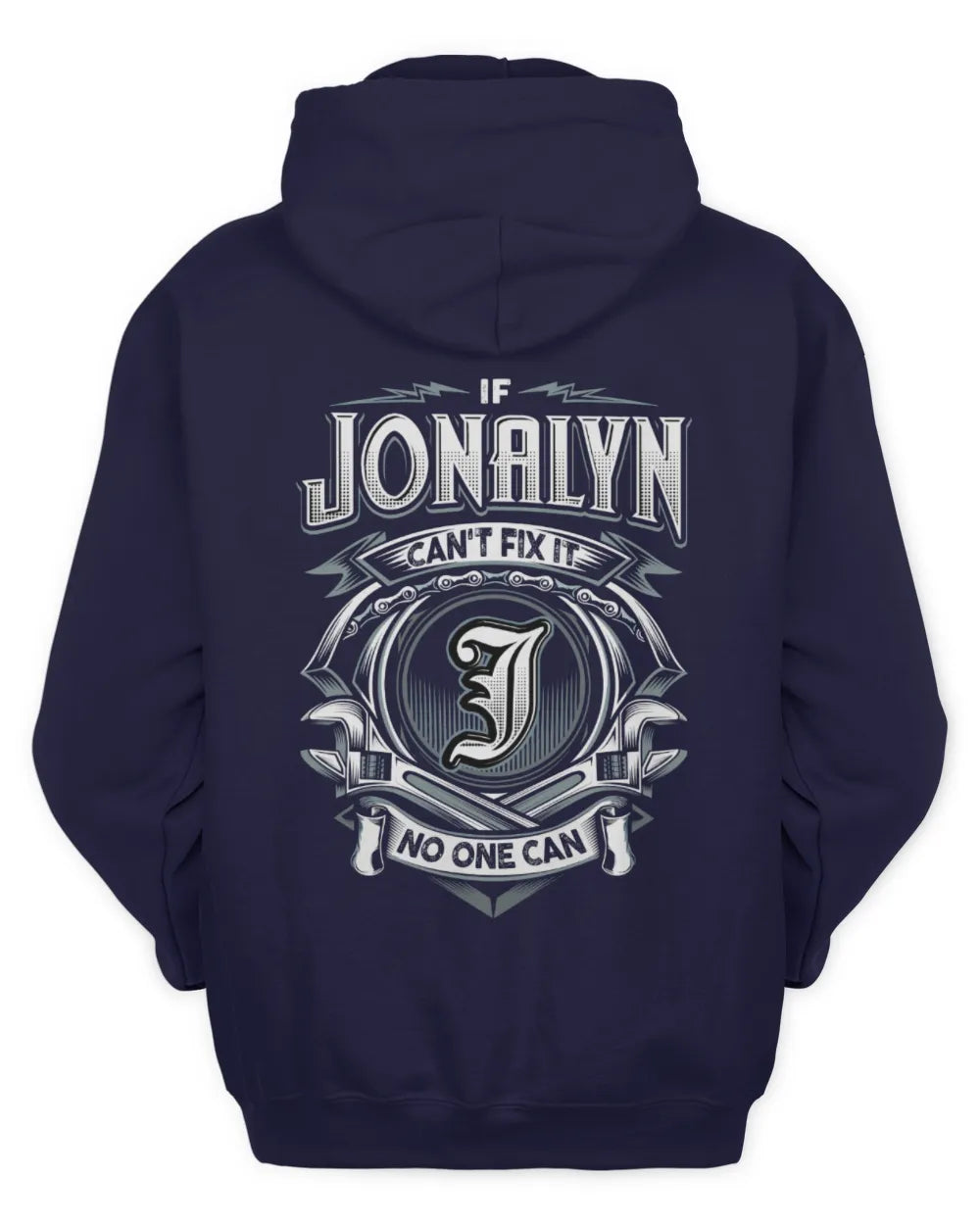JONALYN AP81-K4-626 - Personalized Ahmed Quote Apparel “If Ahmed Can't Fix It, No One Can” - Unisex Hoodie - Navy