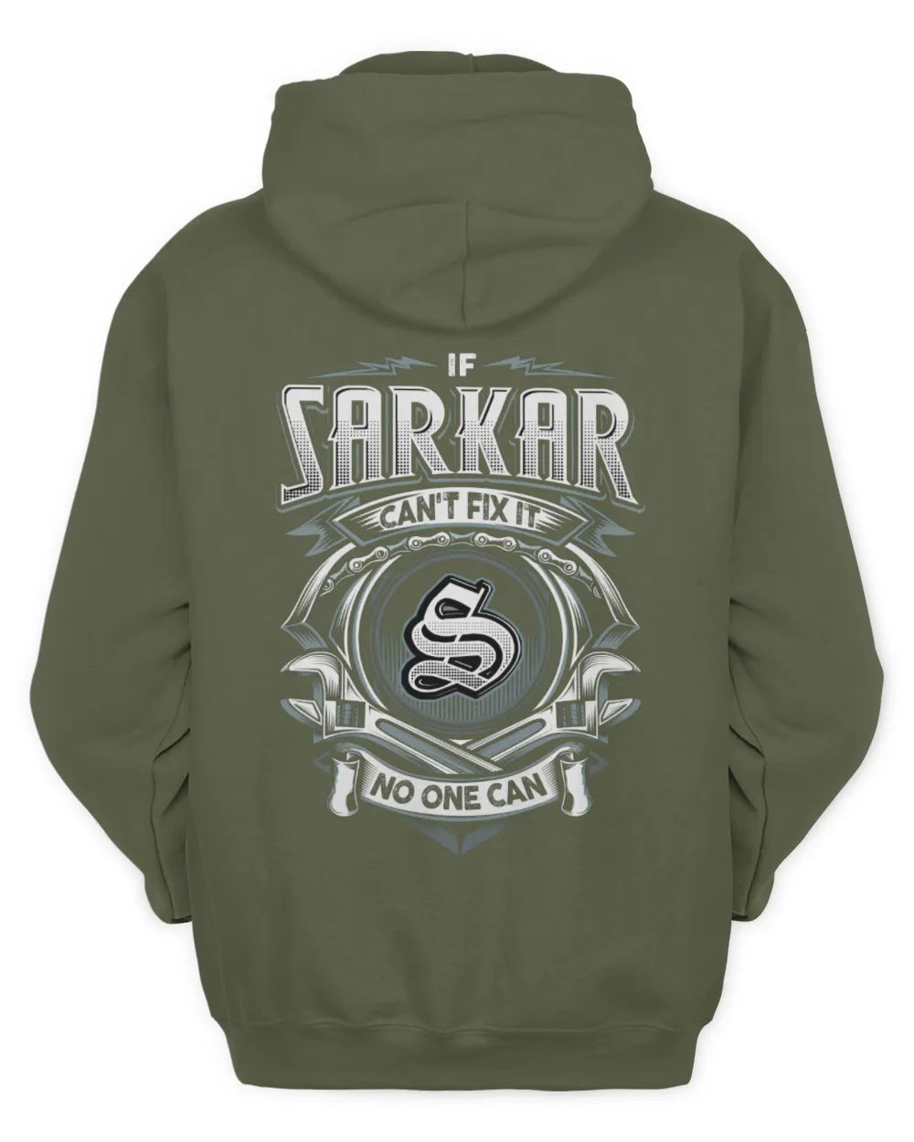 SARKAR AP81-K4-626 - Personalized Ahmed Quote Apparel “If Ahmed Can't Fix It, No One Can” - Unisex Hoodie - Military Green