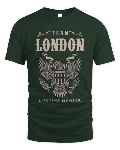 LONDON TP06-K82 – Personalized Classic Style Apparel “Team NAME Lifetime Member” - Unisex Standard T-Shirt - Forest Green