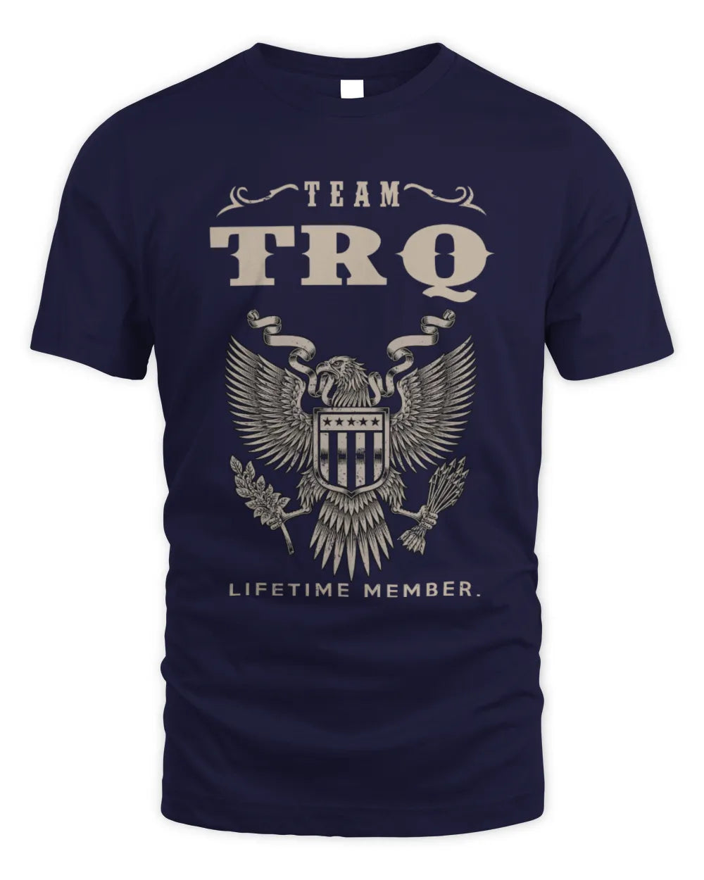 TRQ TP06-K82 – Personalized Classic Style Apparel “Team NAME Lifetime Member” - Unisex Standard T-Shirt - Navy