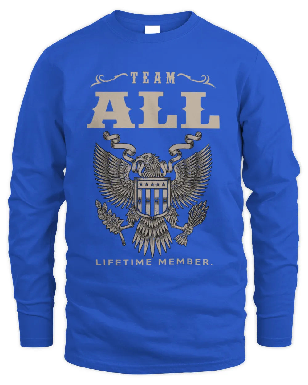 ALL TP06-K82 – Personalized Classic Style Apparel “Team NAME Lifetime Member” - Men's Long Sleeved T-Shirt - Royal