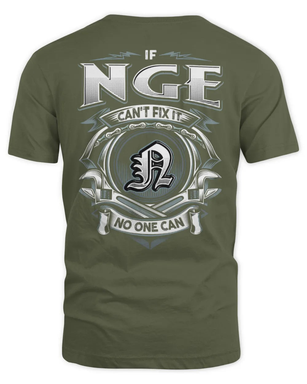 NGE AP81-K4-626 - Personalized Ahmed Quote Apparel “If Ahmed Can't Fix It, No One Can” - Unisex Standard T-Shirt - Military Green