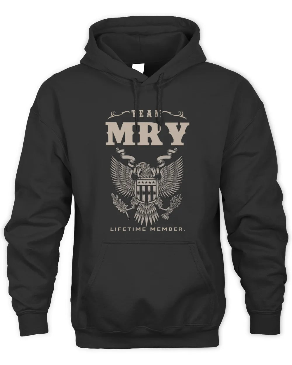 MRY TP06-K82 – Personalized Classic Style Apparel “Team NAME Lifetime Member” - Unisex Hoodie - Black