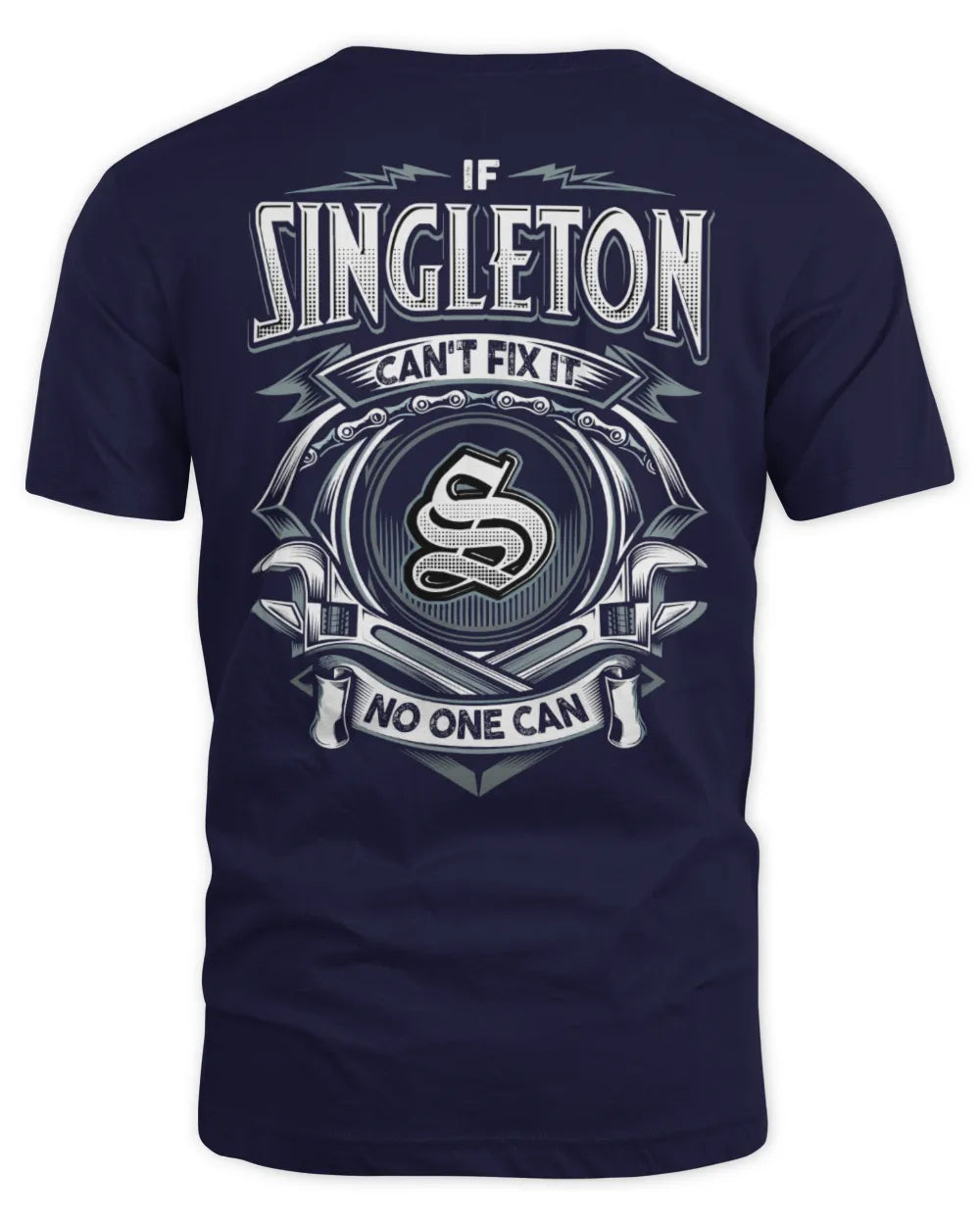SINGLETON AP81-K4-626 - Personalized Ahmed Quote Apparel “If Ahmed Can't Fix It, No One Can” - Unisex Standard T-Shirt - Navy