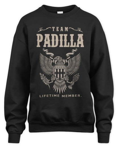 PADILLA TP06-K82 – Personalized Classic Style Apparel “Team NAME Lifetime Member” - Unisex Sweatshirt - Black