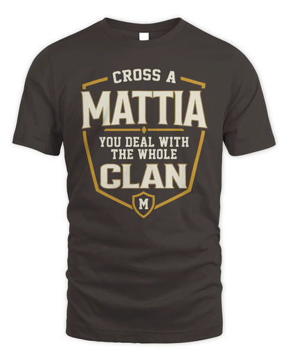 MATTIA NT1-K008 Cross A/An NAME, You Deal With the Whole Clan | Personalized Vintage T-Shirt - Unisex Standard T-Shirt - Dark Chocolate