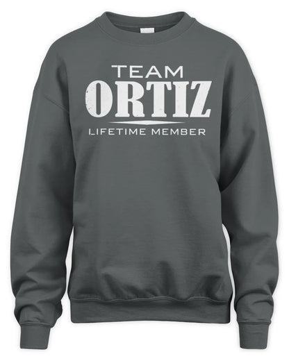 ORTIZ BL62-K4-128 - Personalized “Team NAME Lifetime Member” - Unisex Sweatshirt - Charcoal