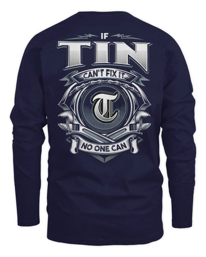 TIN AP81-K4-626 - Personalized Ahmed Quote Apparel “If Ahmed Can't Fix It, No One Can” - Men's Long Sleeved T-Shirt - Navy