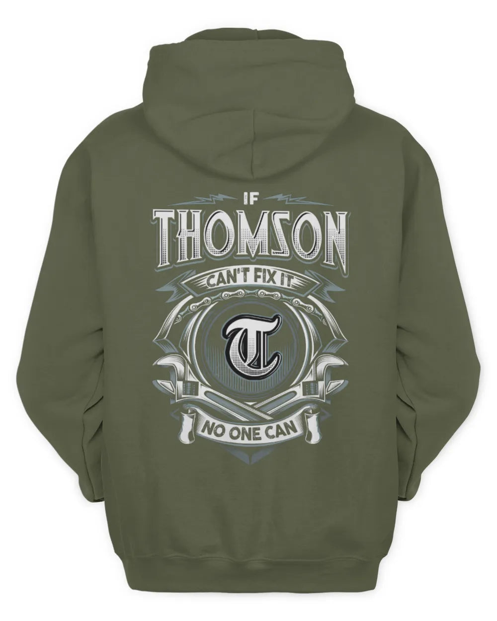 THOMSON AP81-K4-626 - Personalized Ahmed Quote Apparel “If Ahmed Can't Fix It, No One Can” - Unisex Hoodie - Military Green