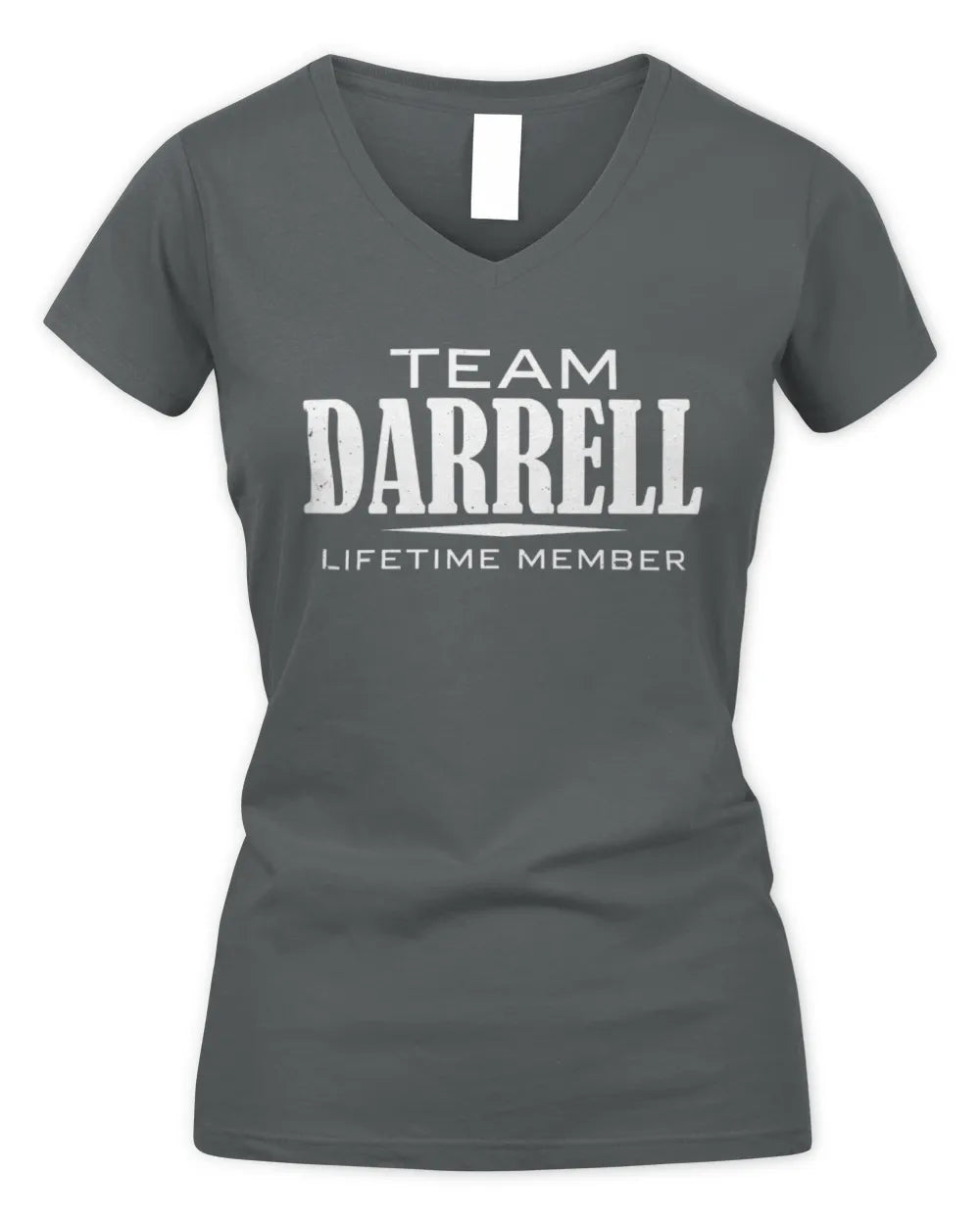 DARRELL BL62-K4-128 - Personalized “Team NAME Lifetime Member” - Women's V-Neck T-Shirt - Charcoal