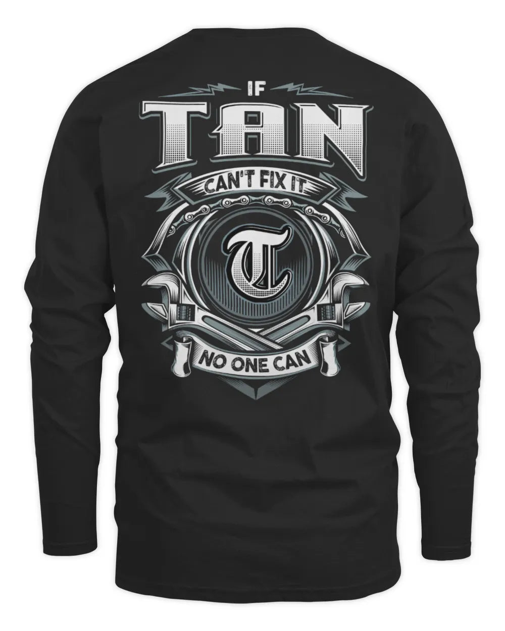 TAN AP81-K4-626 - Personalized Ahmed Quote Apparel “If Ahmed Can't Fix It, No One Can” - Men's Long Sleeved T-Shirt - Black