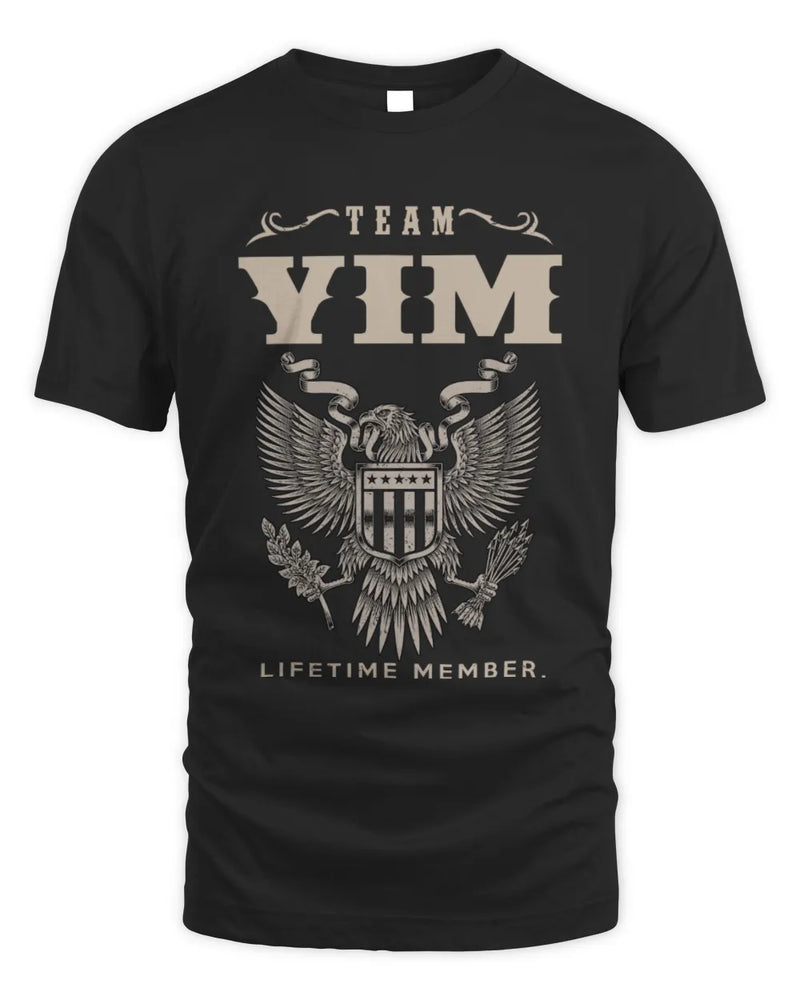YIM TP06-K82 – Personalized Classic Style Apparel “Team NAME Lifetime Member” - Unisex Standard T-Shirt - Black