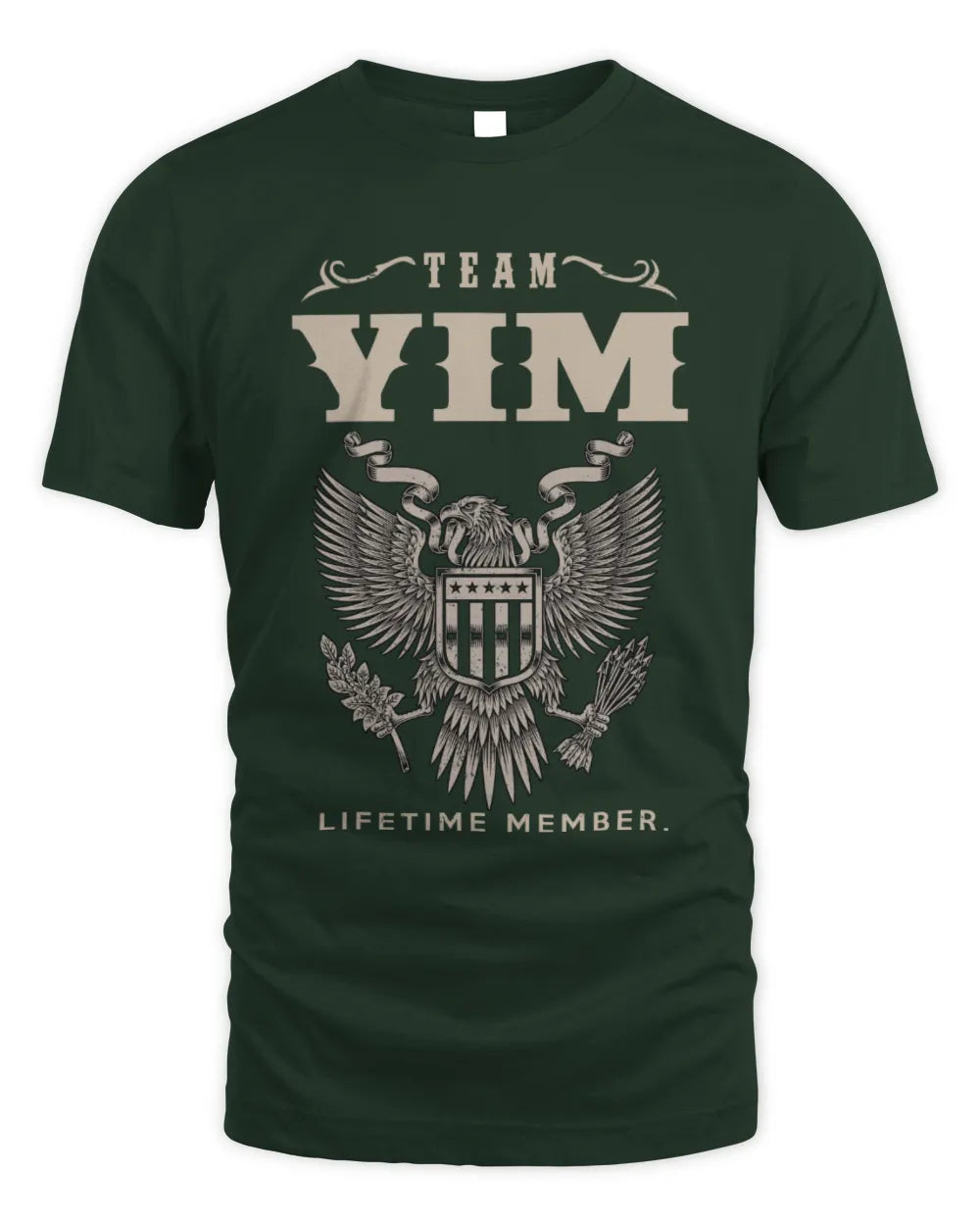 YIM TP06-K82 – Personalized Classic Style Apparel “Team NAME Lifetime Member” - Unisex Standard T-Shirt - Forest Green