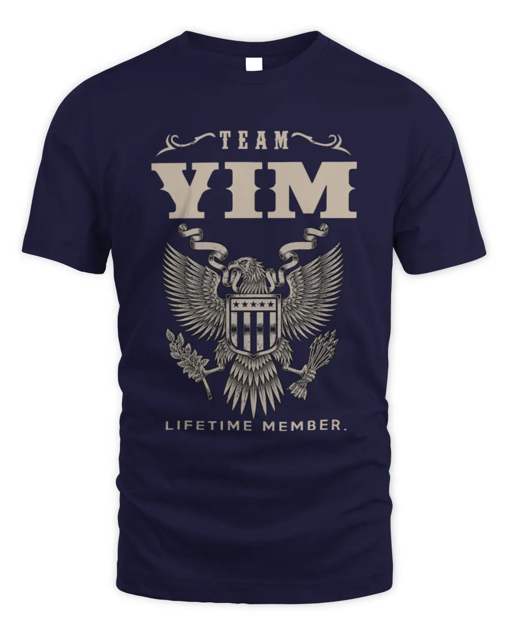 YIM TP06-K82 – Personalized Classic Style Apparel “Team NAME Lifetime Member” - Unisex Standard T-Shirt - Navy