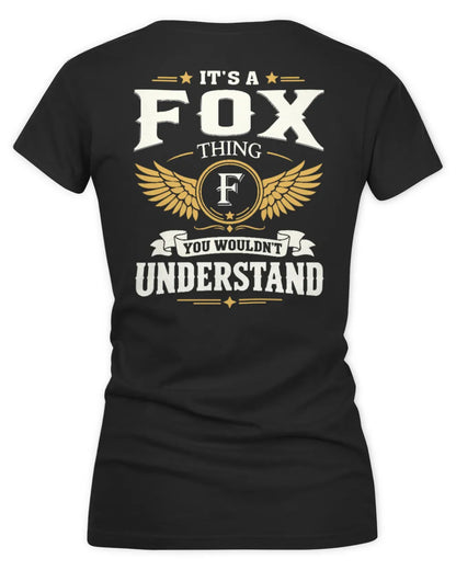 FOX KT06-M008 It’s a [NAME] Thing – You Wouldn’t Understand | Personalized Vintage T-Shirt - Women's V-Neck T-Shirt - Black