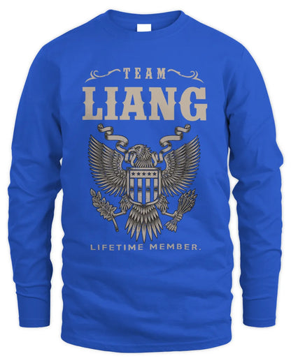 LIANG TP06-K82 – Personalized Classic Style Apparel “Team NAME Lifetime Member” - Men's Long Sleeved T-Shirt - Royal