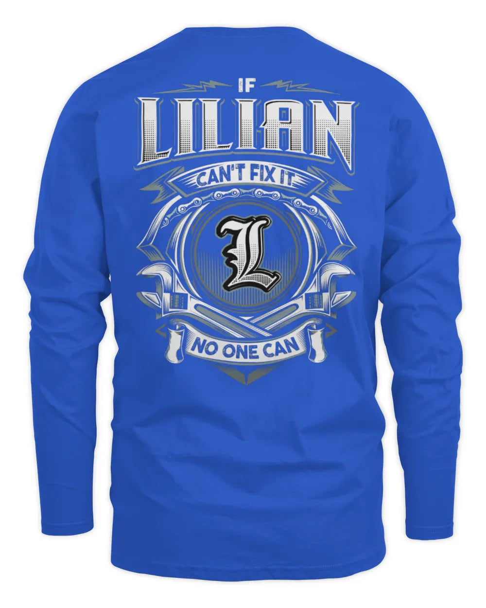 LILIAN AP81-K4-626 - Personalized Ahmed Quote Apparel “If Ahmed Can't Fix It, No One Can” - Men's Long Sleeved T-Shirt - Royal