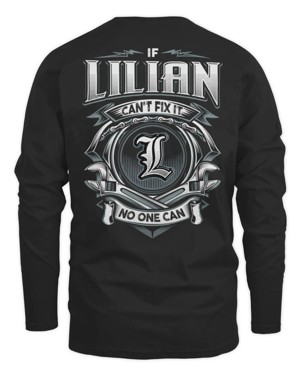 LILIAN AP81-K4-626 - Personalized Ahmed Quote Apparel “If Ahmed Can't Fix It, No One Can” - Men's Long Sleeved T-Shirt - Black
