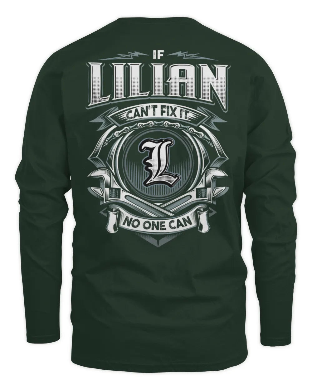 LILIAN AP81-K4-626 - Personalized Ahmed Quote Apparel “If Ahmed Can't Fix It, No One Can” - Men's Long Sleeved T-Shirt - Forest Green