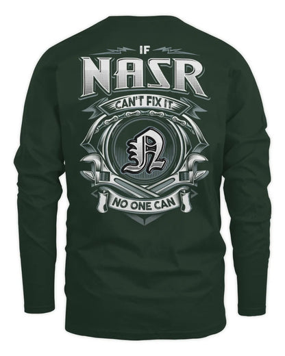 NASR AP81-K4-626 - Personalized Ahmed Quote Apparel “If Ahmed Can't Fix It, No One Can” - Men's Long Sleeved T-Shirt - Forest Green