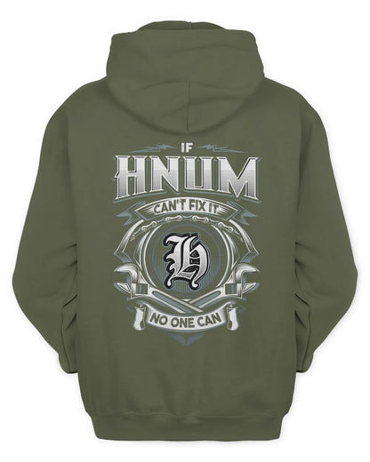 HNUM AP81-K4-626 - Personalized Ahmed Quote Apparel “If Ahmed Can't Fix It, No One Can” - Unisex Hoodie - Military Green