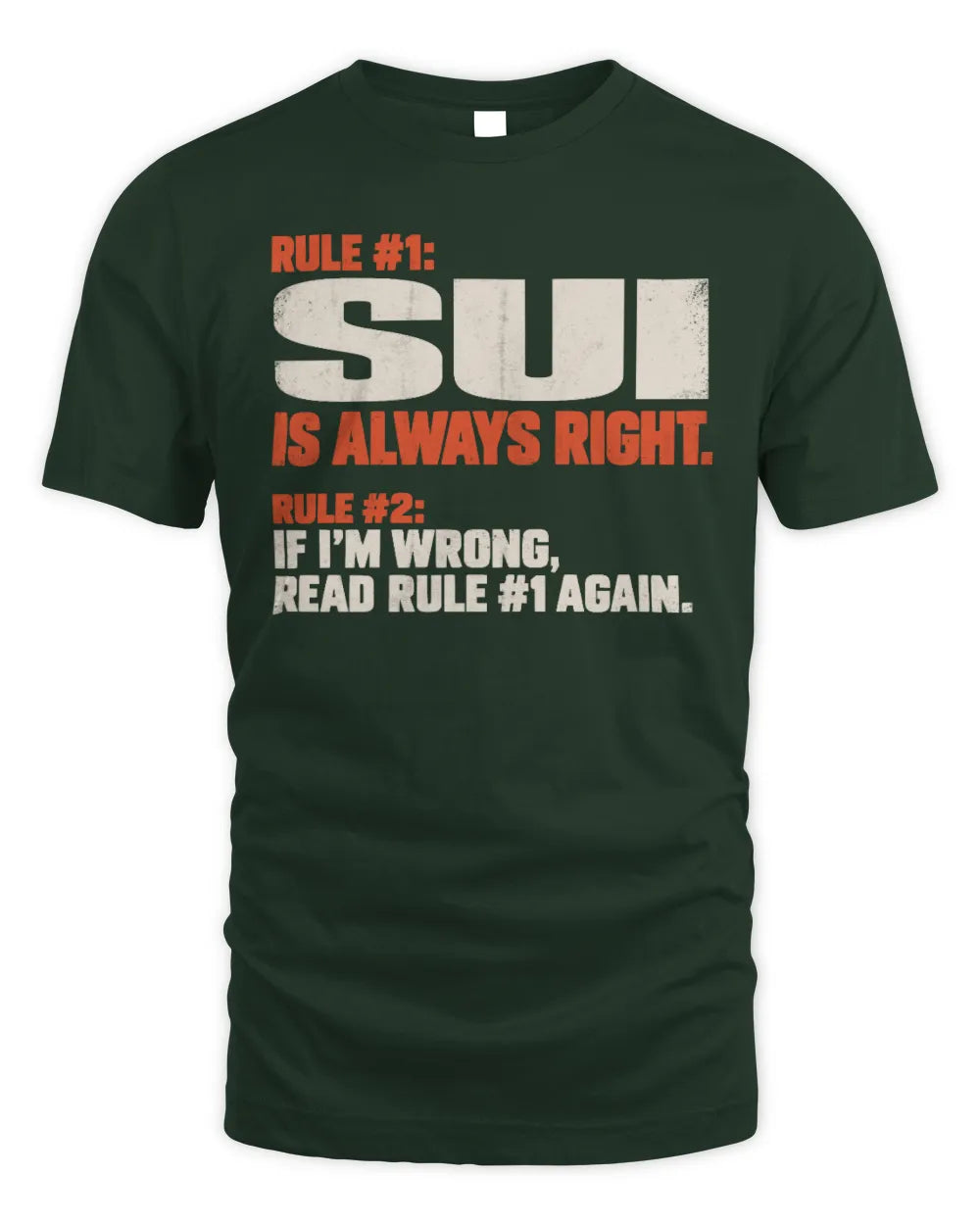 SUI NP1-H006 
Always Right Personalized Name T-Shirt – Funny Custom Name Shirt - Unisex Standard T-Shirt - Forest Green