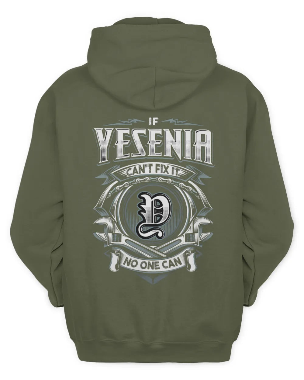 YESENIA AP81-K4-626 - Personalized Ahmed Quote Apparel “If Ahmed Can't Fix It, No One Can” - Unisex Hoodie - Military Green
