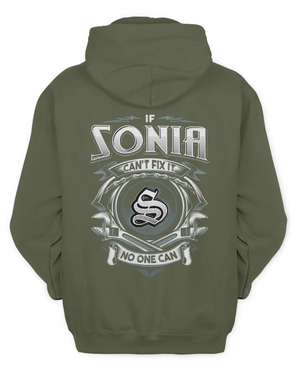 SONIA AP81-K4-626 - Personalized Ahmed Quote Apparel “If Ahmed Can't Fix It, No One Can” - Unisex Hoodie - Military Green