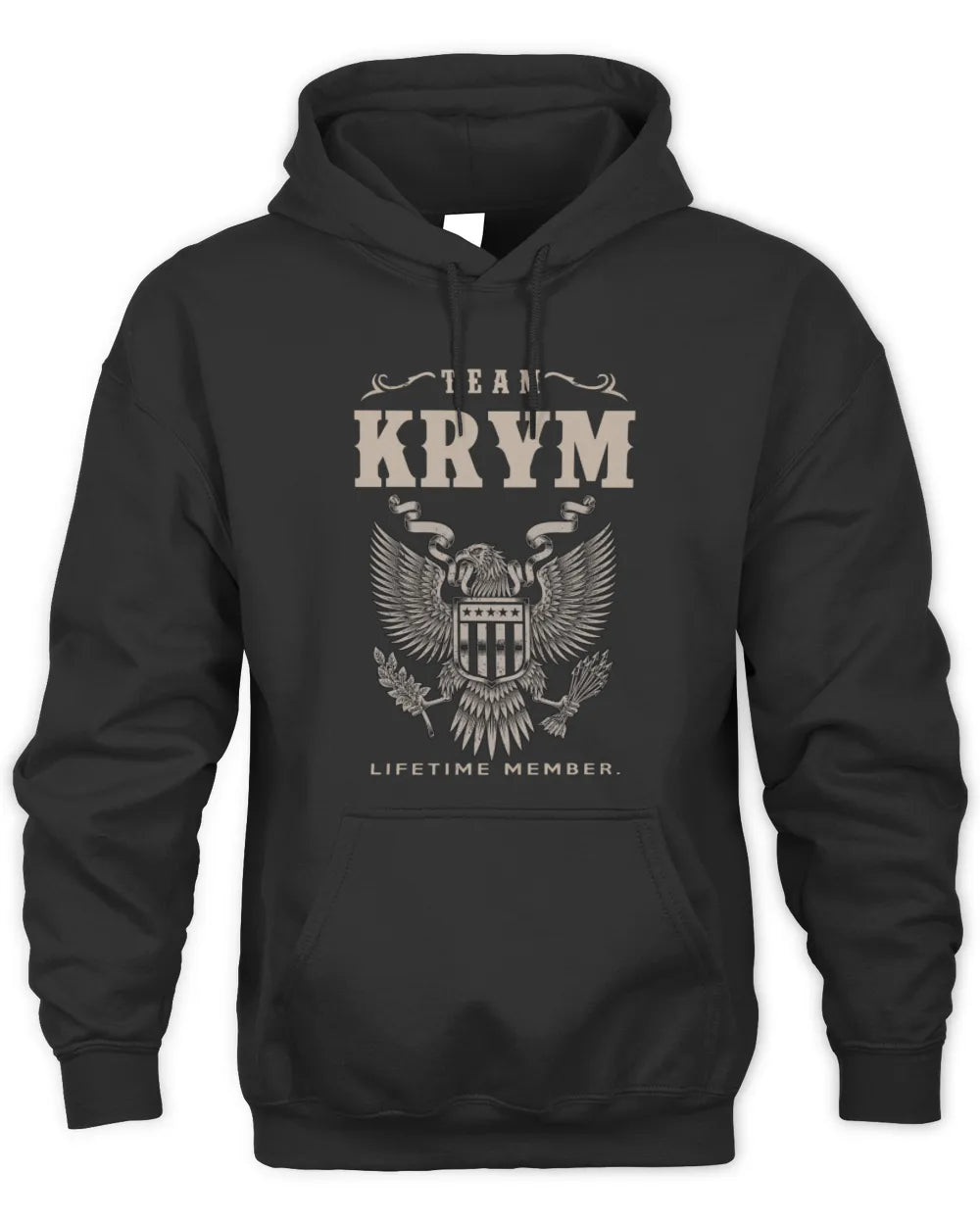 KRYM TP06-K82 – Personalized Classic Style Apparel “Team NAME Lifetime Member” - Unisex Hoodie - Black