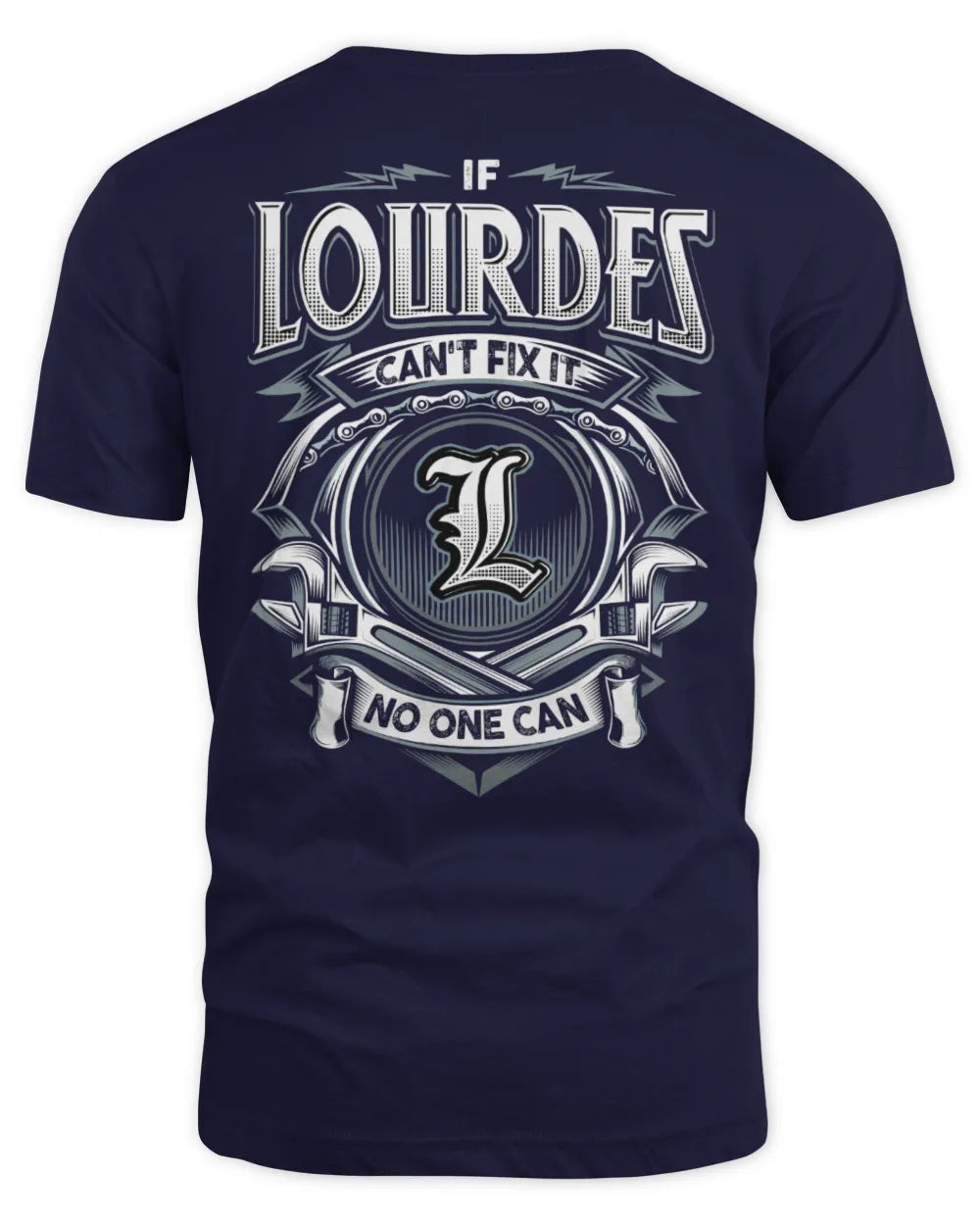 LOURDES AP81-K4-626 - Personalized Ahmed Quote Apparel “If Ahmed Can't Fix It, No One Can” - Unisex Standard T-Shirt - Navy