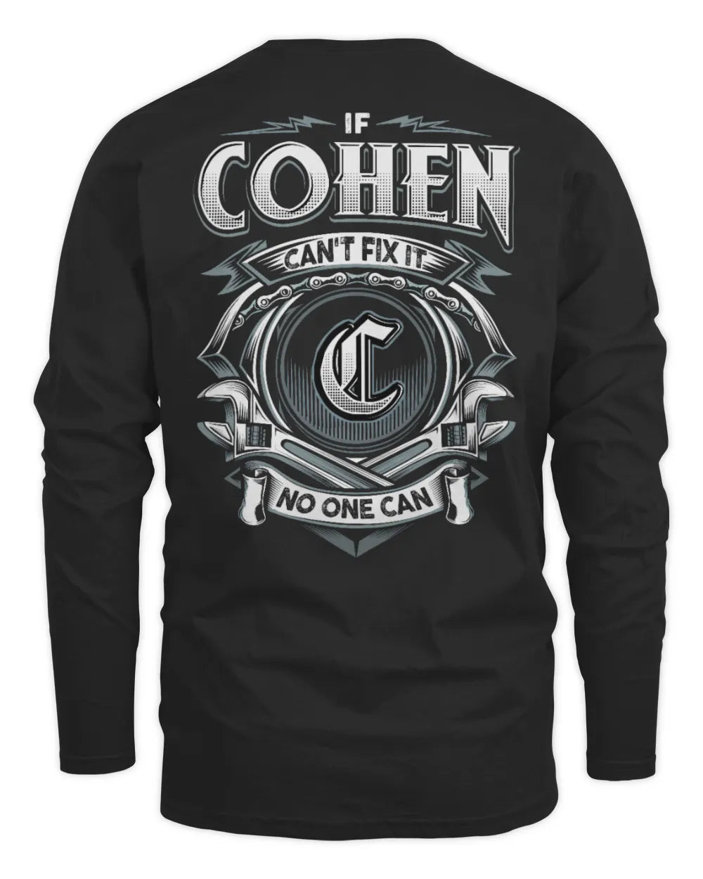 COHEN AP81-K4-626 - Personalized Ahmed Quote Apparel “If Ahmed Can't Fix It, No One Can” - Men's Long Sleeved T-Shirt - Black