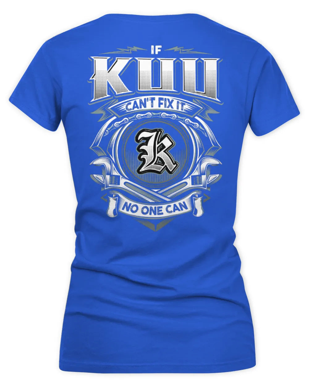 KUU AP81-K4-626 - Personalized Ahmed Quote Apparel “If Ahmed Can't Fix It, No One Can” - Women's V-Neck T-Shirt - Royal